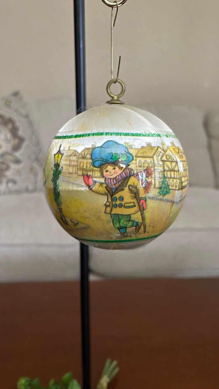 Vintage Christmas Ornaments featuring A Christmas Carl Satin Finish Set of 2